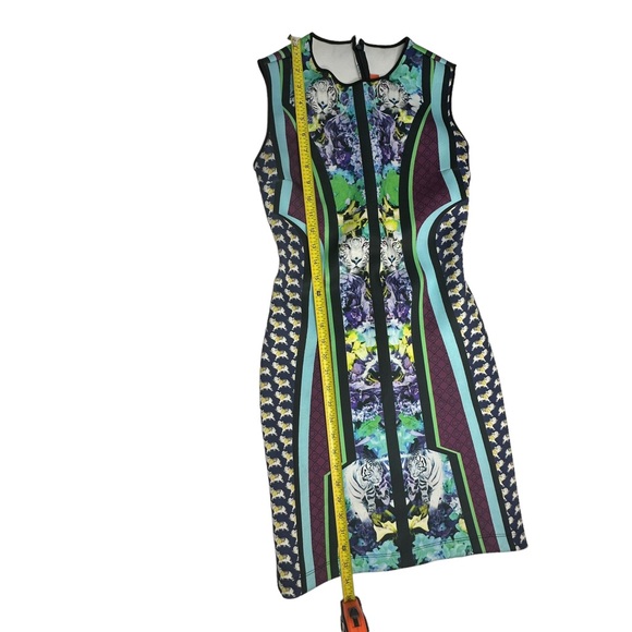 Clover Canyon Graphic Print Elephant and Tigers Neoprene Dress m - Picture 8 of 15